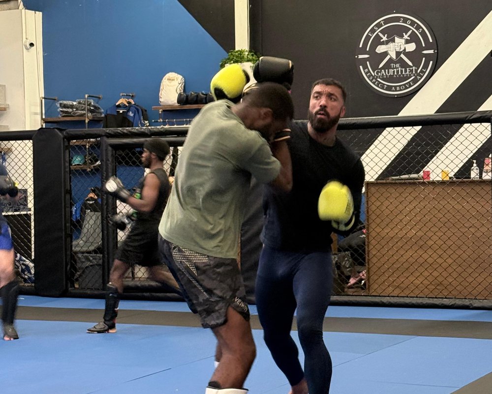 An uppercut landing during sparring